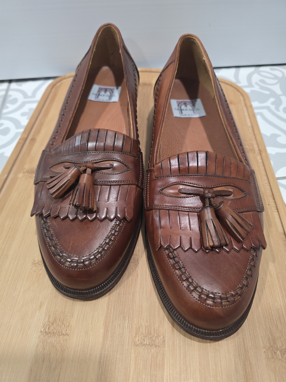 Men's Tassel Kiltie Leather Loafers - Brown